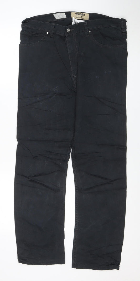 Wrangler Authentics Men's Black 36x34 Regular Straight Fit Jeans