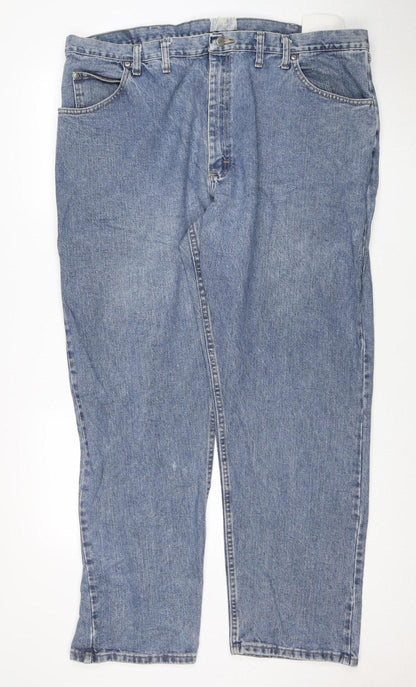 Wrangler Men's Blue Relaxed Fit Straight Leg Jeans 44x32