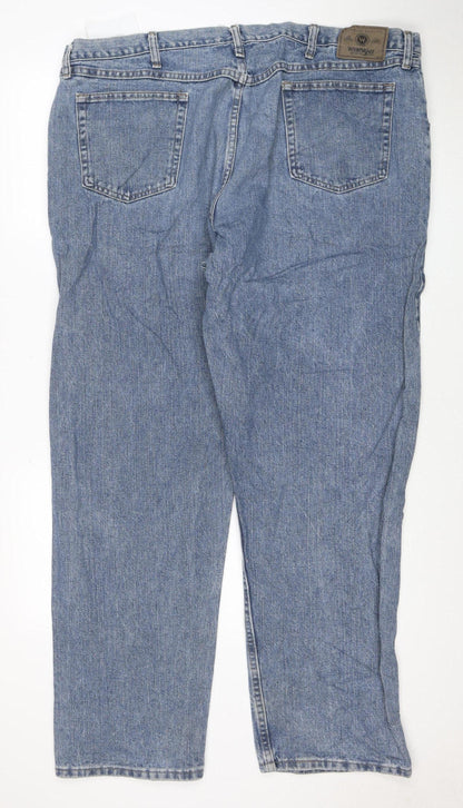 Wrangler Men's Blue Relaxed Fit Straight Leg Jeans 44x32
