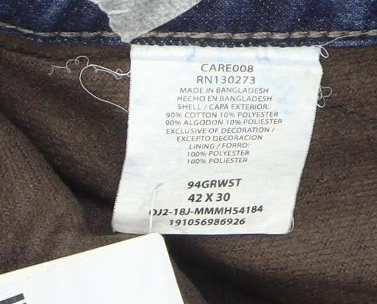 Wrangler Men's Blue Relaxed Straight Fit Jeans 42x30