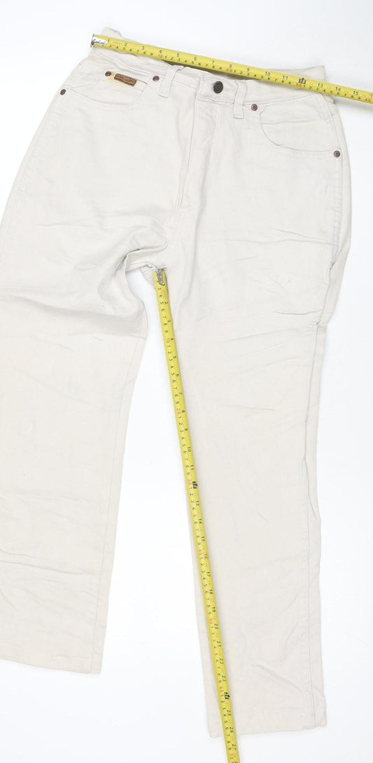 Wrangler Men's Beige Straight Fit Jeans 32W 30L Denim Stretch