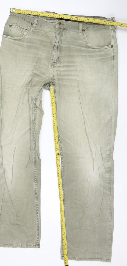 Lee Men's Beige Brooklyn Straight Jeans 32W 32L Regular Fit