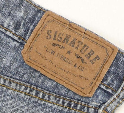 Levi Strauss Signature Men's Blue Relaxed Straight Jeans 36W 32L