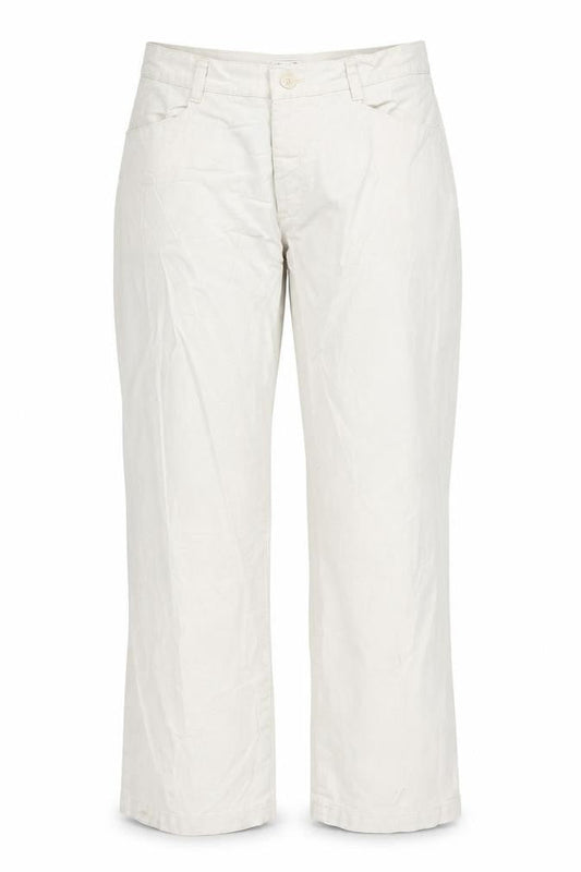 Lee Women's Beige Relaxed Straight Leg Cotton Twill Trousers Size 12 Short