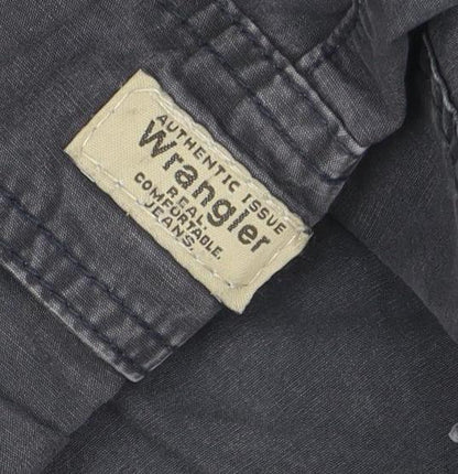 Wrangler Mens Black Cargo Shorts L Regular Fit Elastic Waist