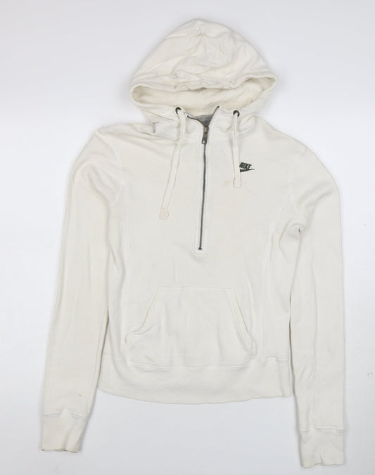 Nike Sportswear Women's White Cotton Full Zip Hoodie Size S
