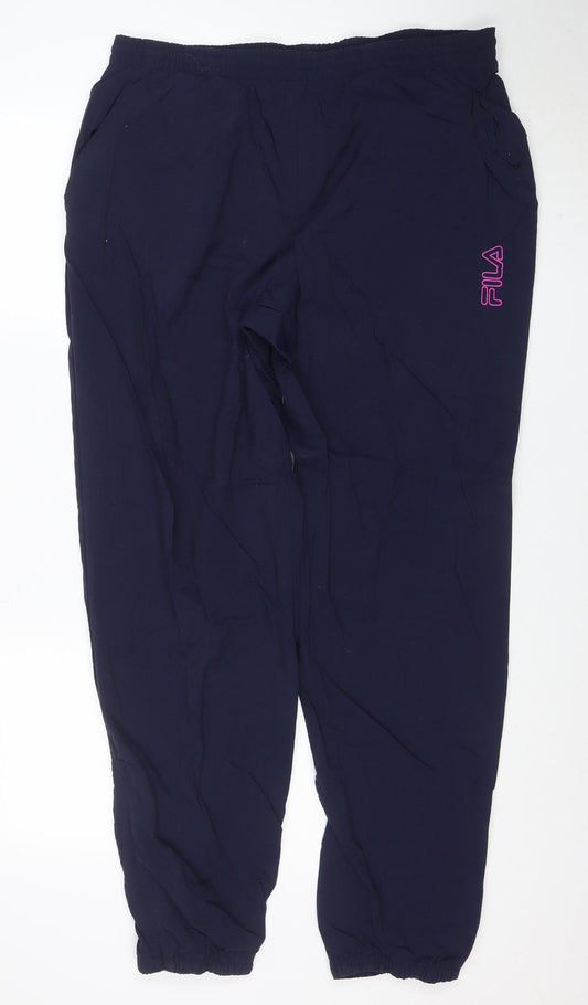 Fila Mens Blue XL Vintage Track Pants Lightweight Sports Trousers