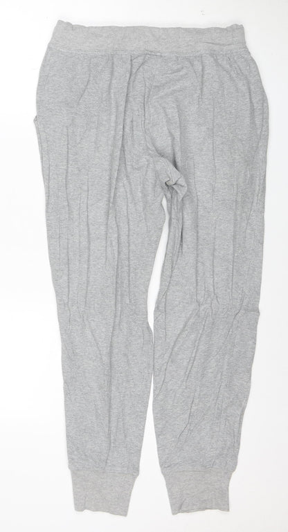 FILA Women Grey Jogger Trousers M Cotton Blend Comfort Fit