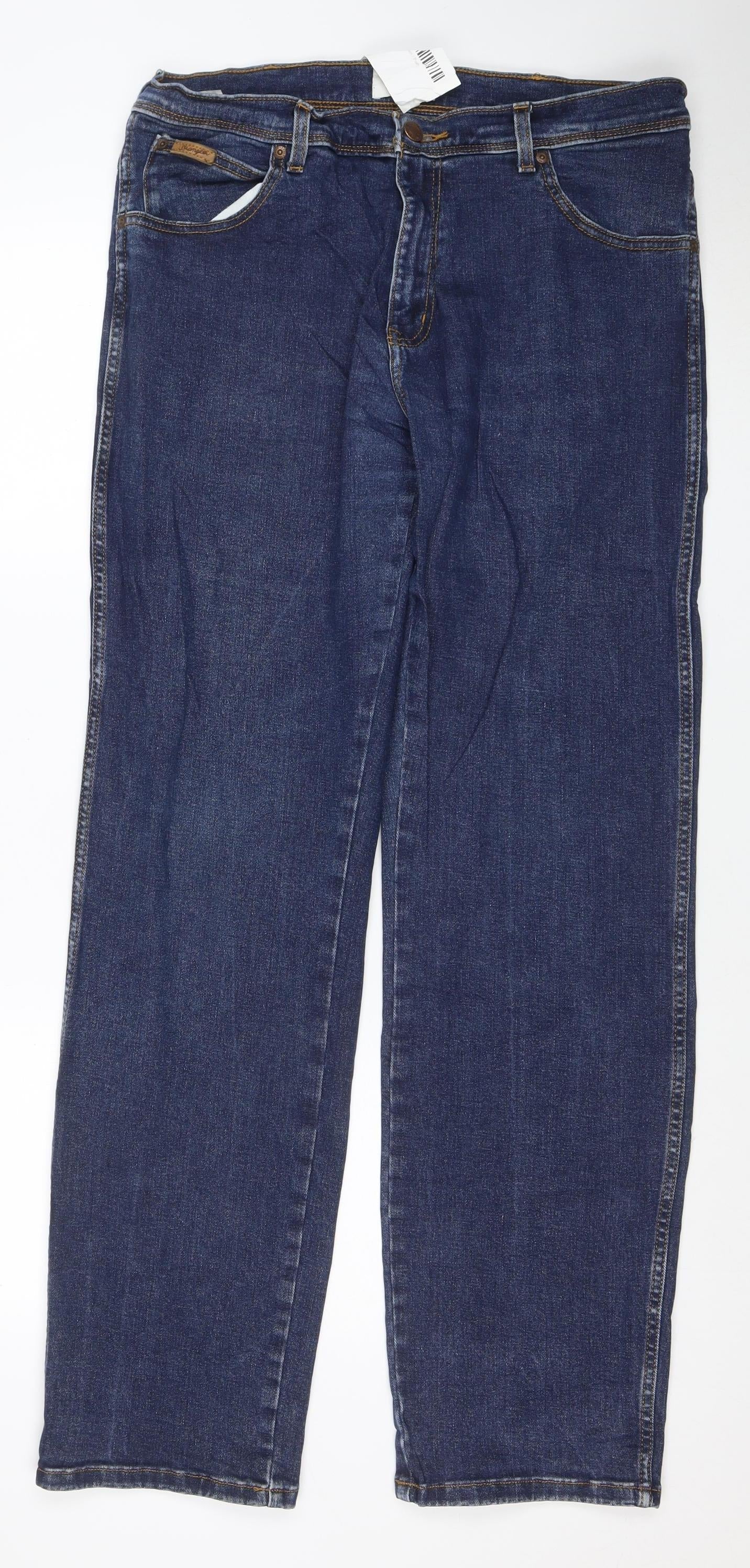 Wrangler Men's Blue Texas Straight Jeans W36 L34 Denim Classic