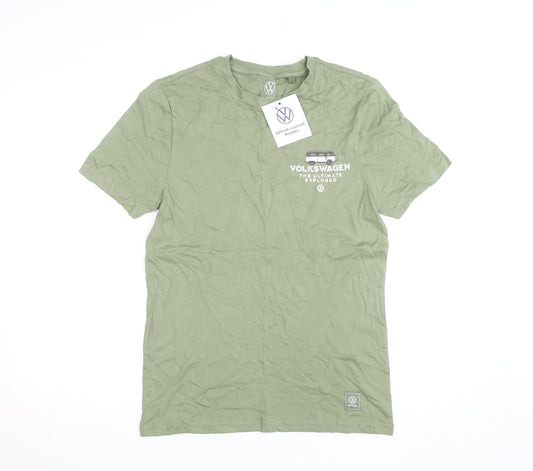 Volkswagen Men's Green Short Sleeve Crew Neck Graphic T-Shirt Small