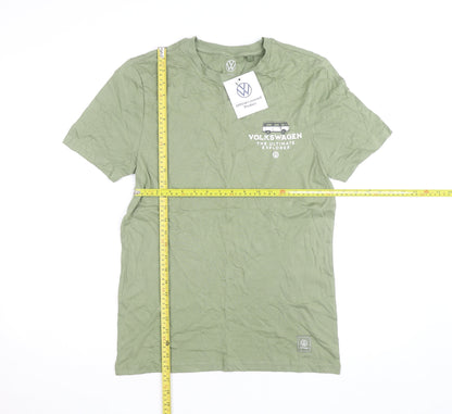 Volkswagen Men's Green Short Sleeve Crew Neck Graphic T-Shirt Small