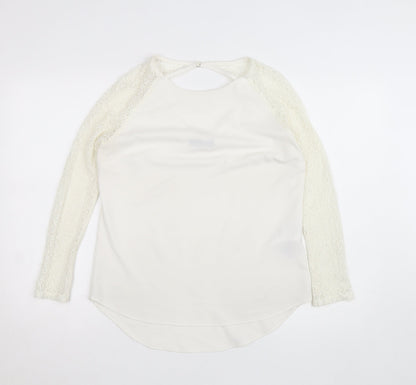 Vila Women's Ivory Lace Long Sleeve Blouse Size M
