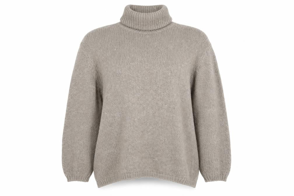 ASOS Women's Beige Roll Neck Chunky Knit Jumper Size 14