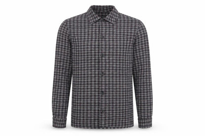 H&M Men's Grey Check Regular Fit Long Sleeve Button-Up Shirt Size S