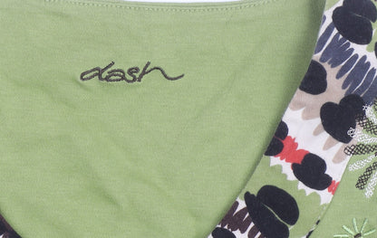 Dash Womens Green 3/4 Sleeve Embroidered V-Neck Cotton T-Shirt Size 12