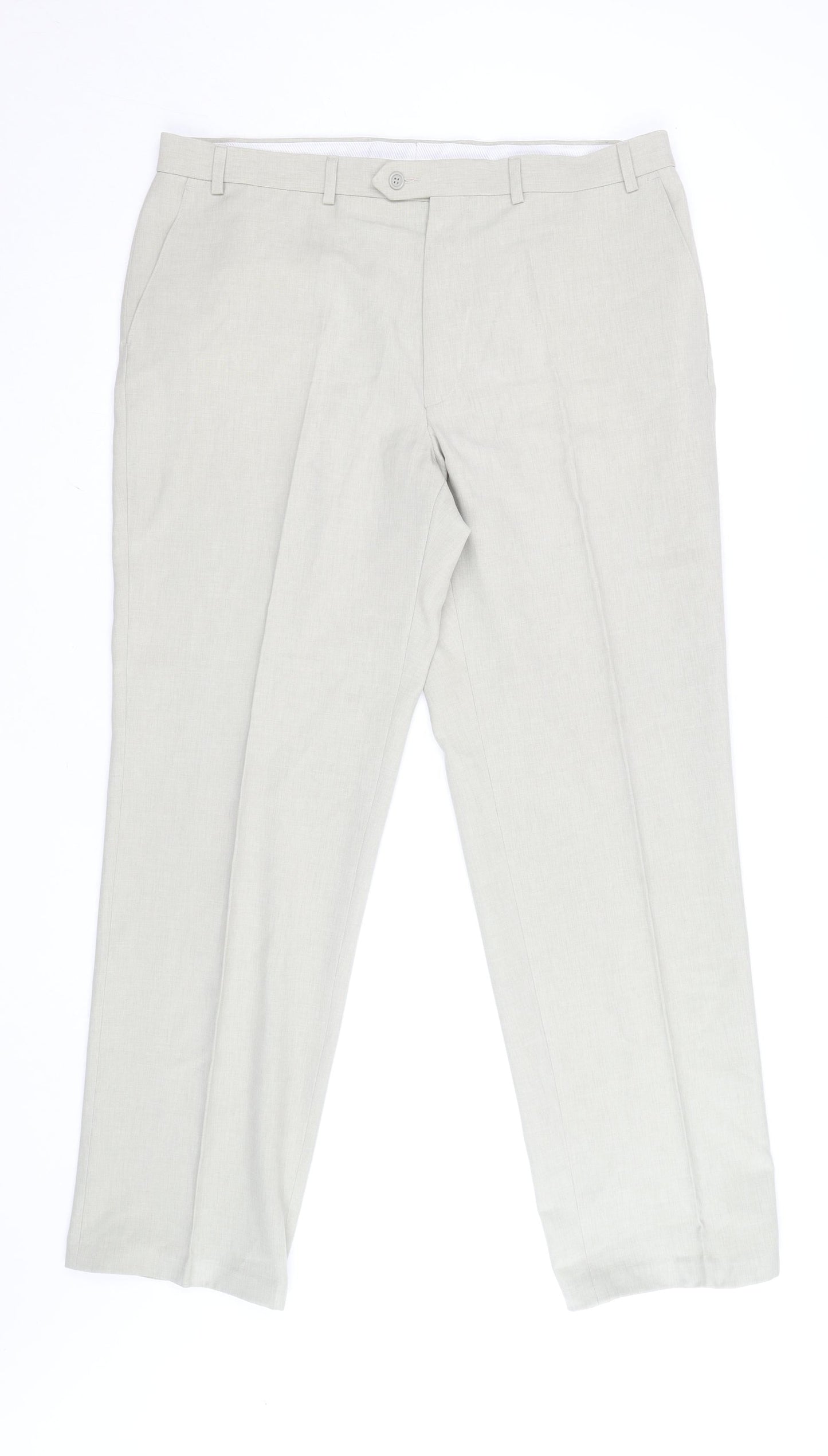 Marks and Spencer Men's Beige Regular Fit Chino Trousers 34W 31L