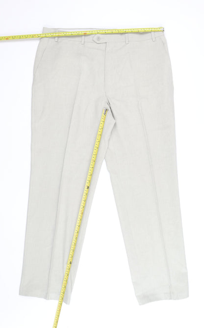 Marks and Spencer Men's Beige Regular Fit Chino Trousers 34W 31L