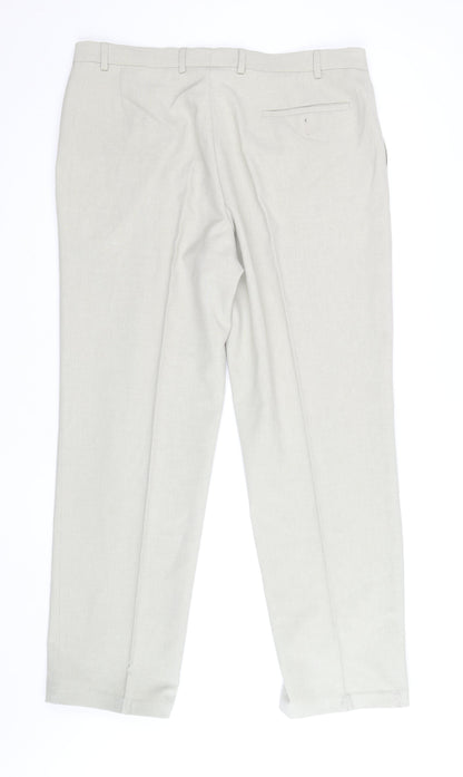 Marks and Spencer Men's Beige Regular Fit Chino Trousers 34W 31L