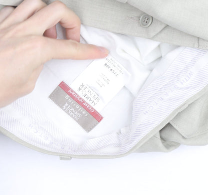 Marks and Spencer Men's Beige Regular Fit Chino Trousers 34W 31L