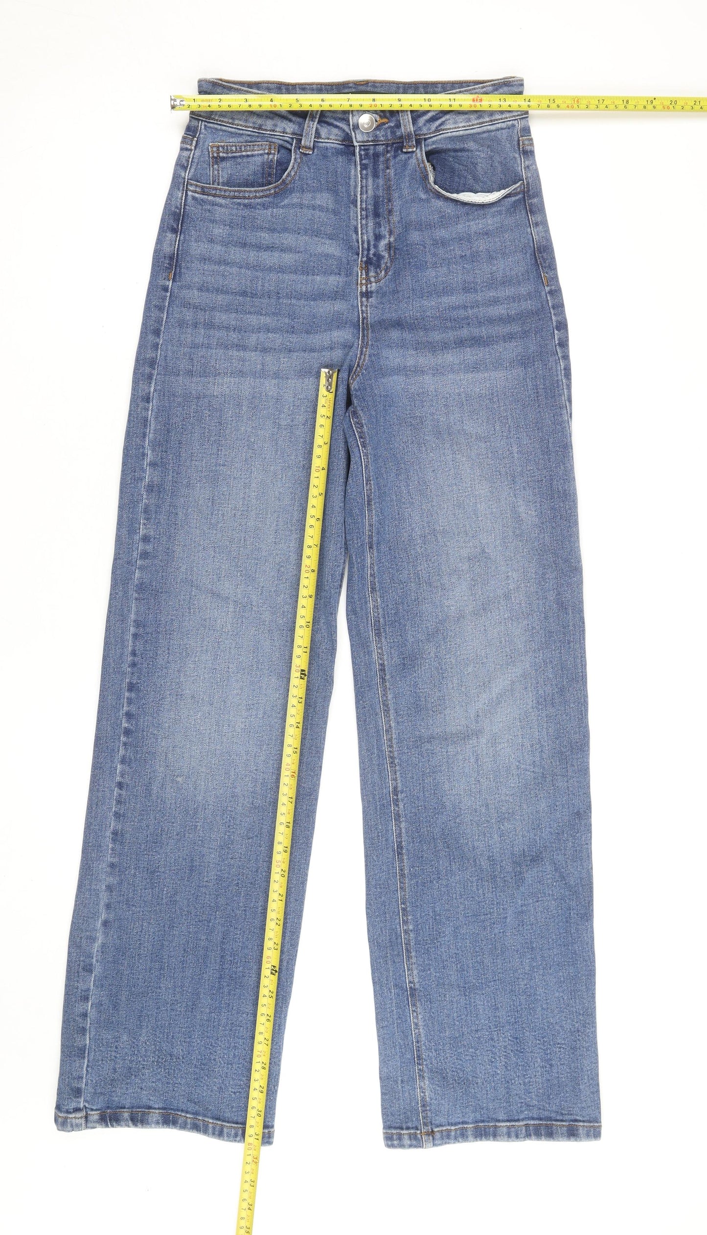 & Other Stories Women's Blue Size 8 High Rise Wide Leg Jeans