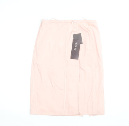 Féraud Women Pink Knee Length Pencil Skirt Size 12 Formal Wear