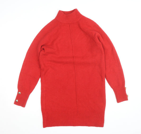 River Island Womens Red High Neck Knit Jumper Size M