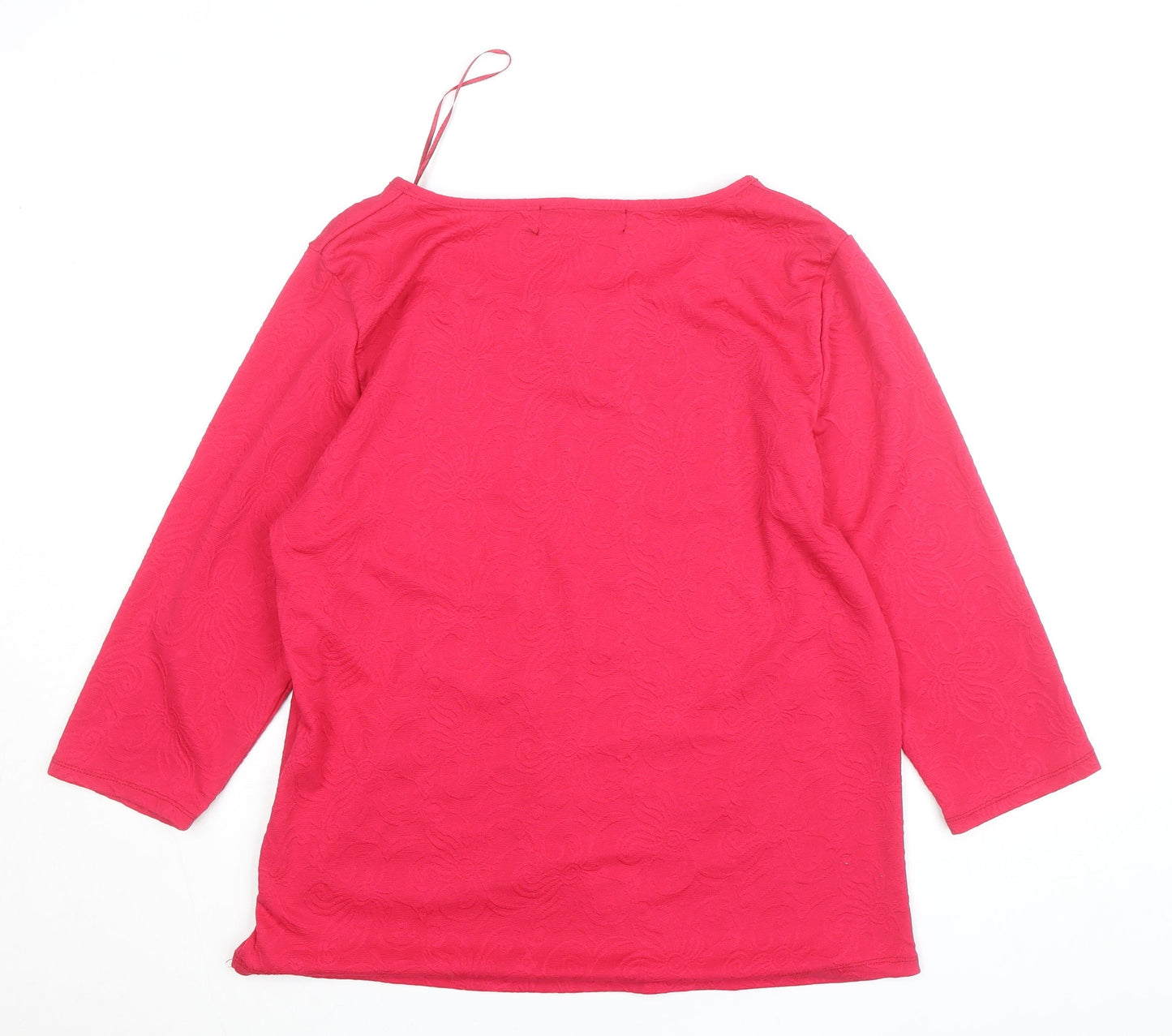 Paco Boutique Womens Pink 3/4 Sleeve Stretch Blouse Size 16