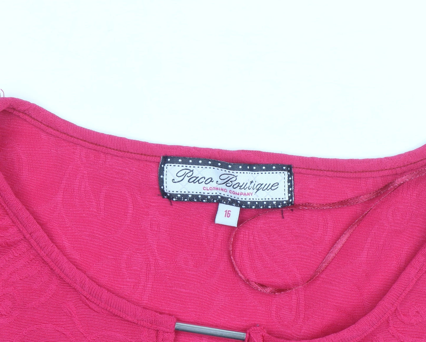 Paco Boutique Womens Pink 3/4 Sleeve Stretch Blouse Size 16
