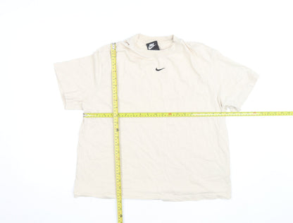 Nike Men's Beige Crew Neck Short Sleeve Cotton T-Shirt M