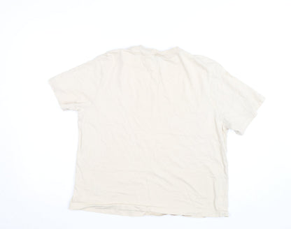 Nike Men's Beige Crew Neck Short Sleeve Cotton T-Shirt M