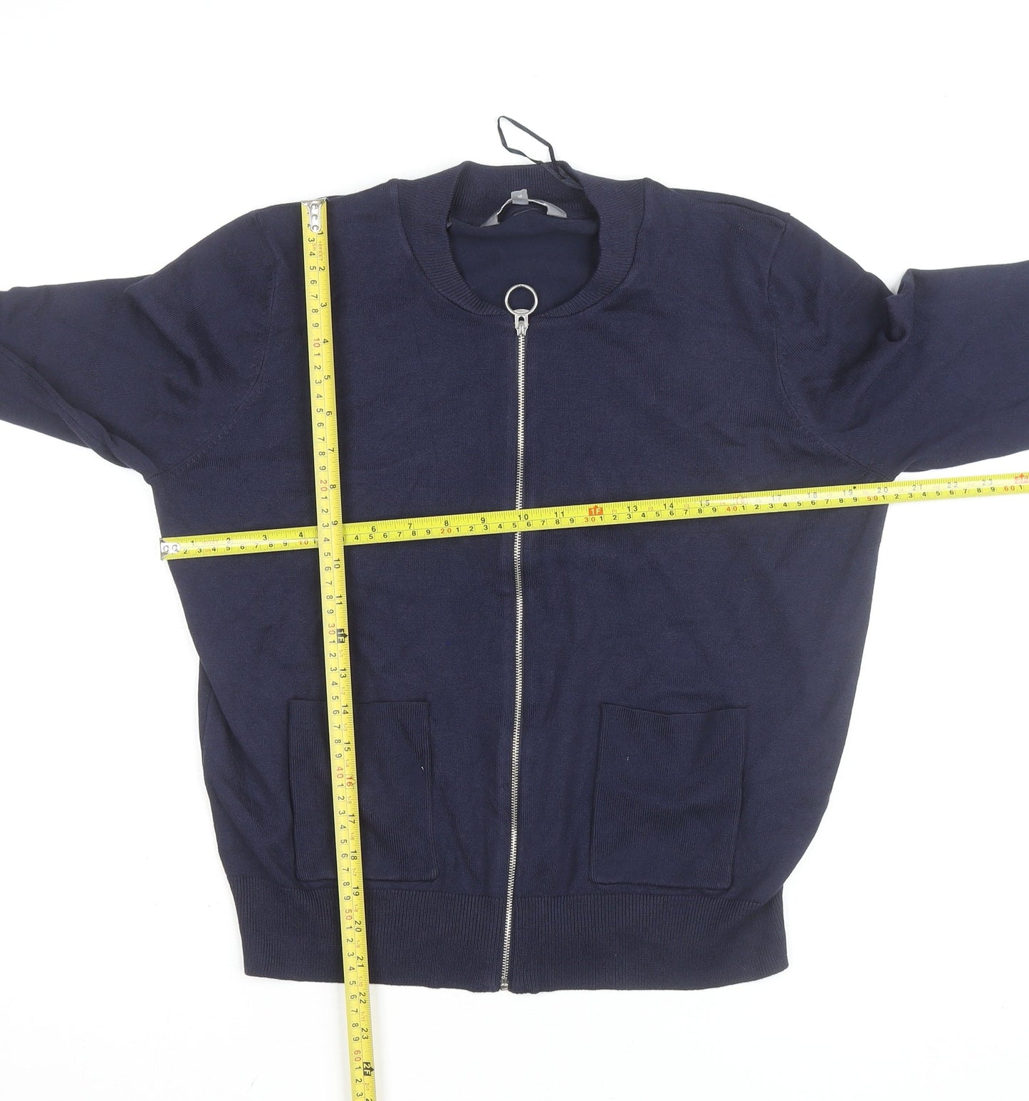 Principles Women's Navy Full Zip Cardigan Size 16 Viscose Blend
