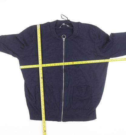 Principles Women's Navy Full Zip Cardigan Size 16 Viscose Blend