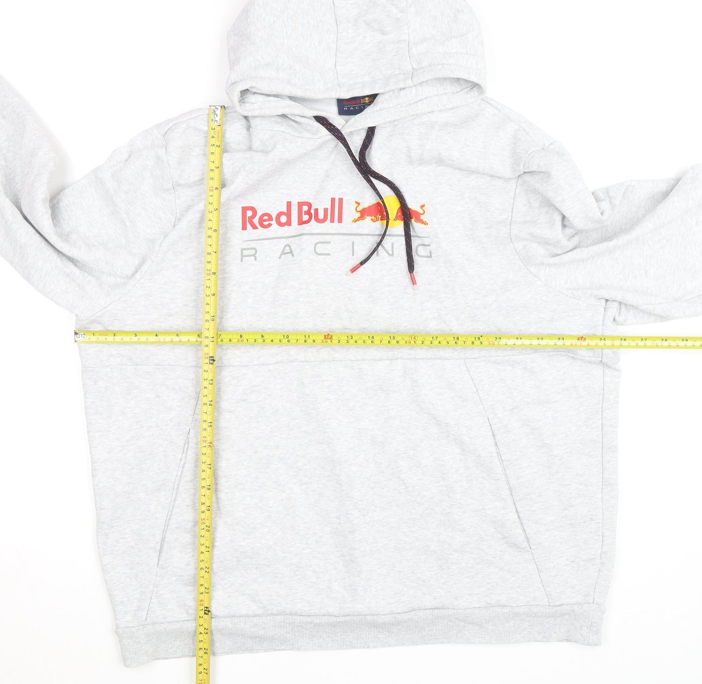 Red Bull Racing Men's Grey 2XL Pullover Hoodie Fleece Sportswear