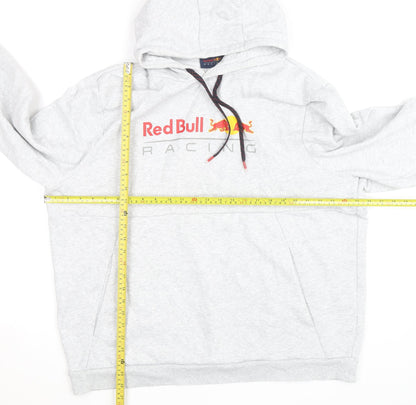 Red Bull Racing Men's Grey 2XL Pullover Hoodie Fleece Sportswear