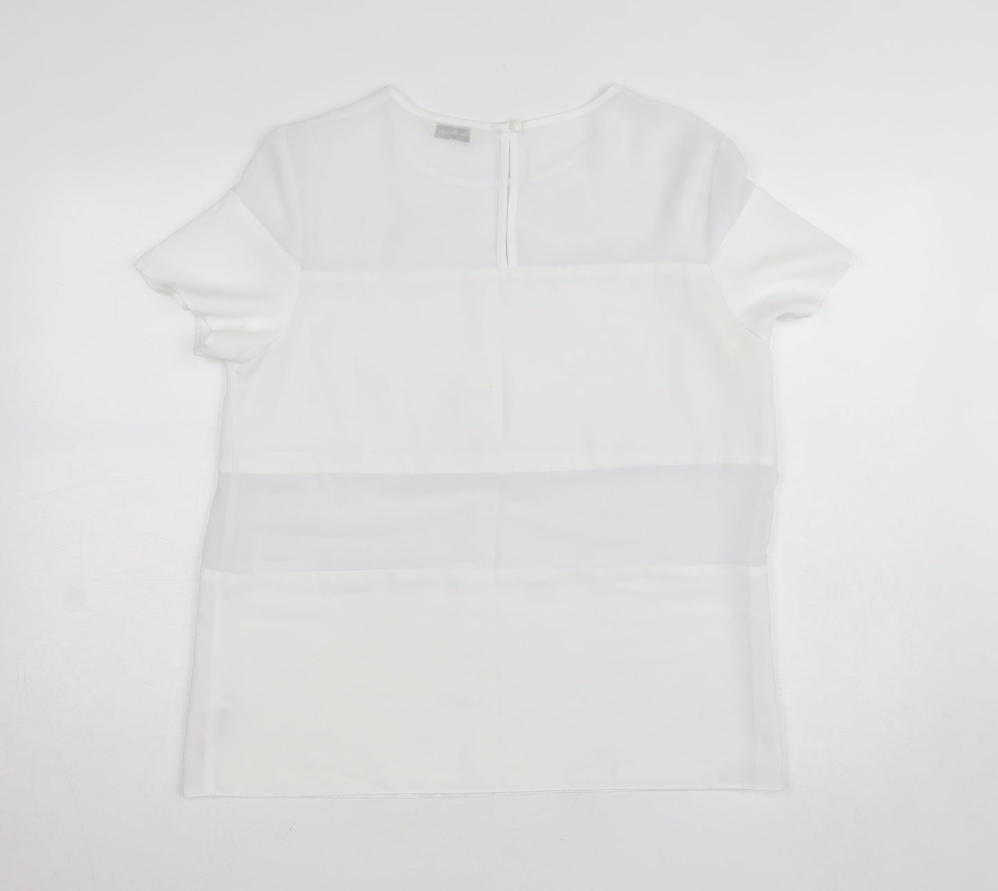 Miss Selfridge Women’s White Chiffon Short Sleeve Blouse Size 14