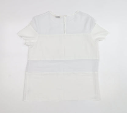 Miss Selfridge Women’s White Chiffon Short Sleeve Blouse Size 14