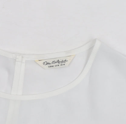 Miss Selfridge Women’s White Chiffon Short Sleeve Blouse Size 14