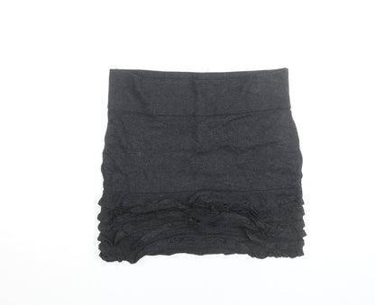 Ted Baker Women’s Grey Mini Stretch Ruffle Skirt Size 12