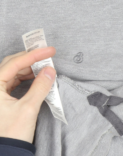 Burton Menswear London Grey Cotton Polo Shirt XL Regular Fit