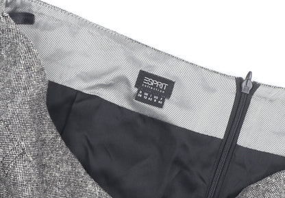 Esprit Women Grey Check Wool A-Line Knee Length Skirt Size 12