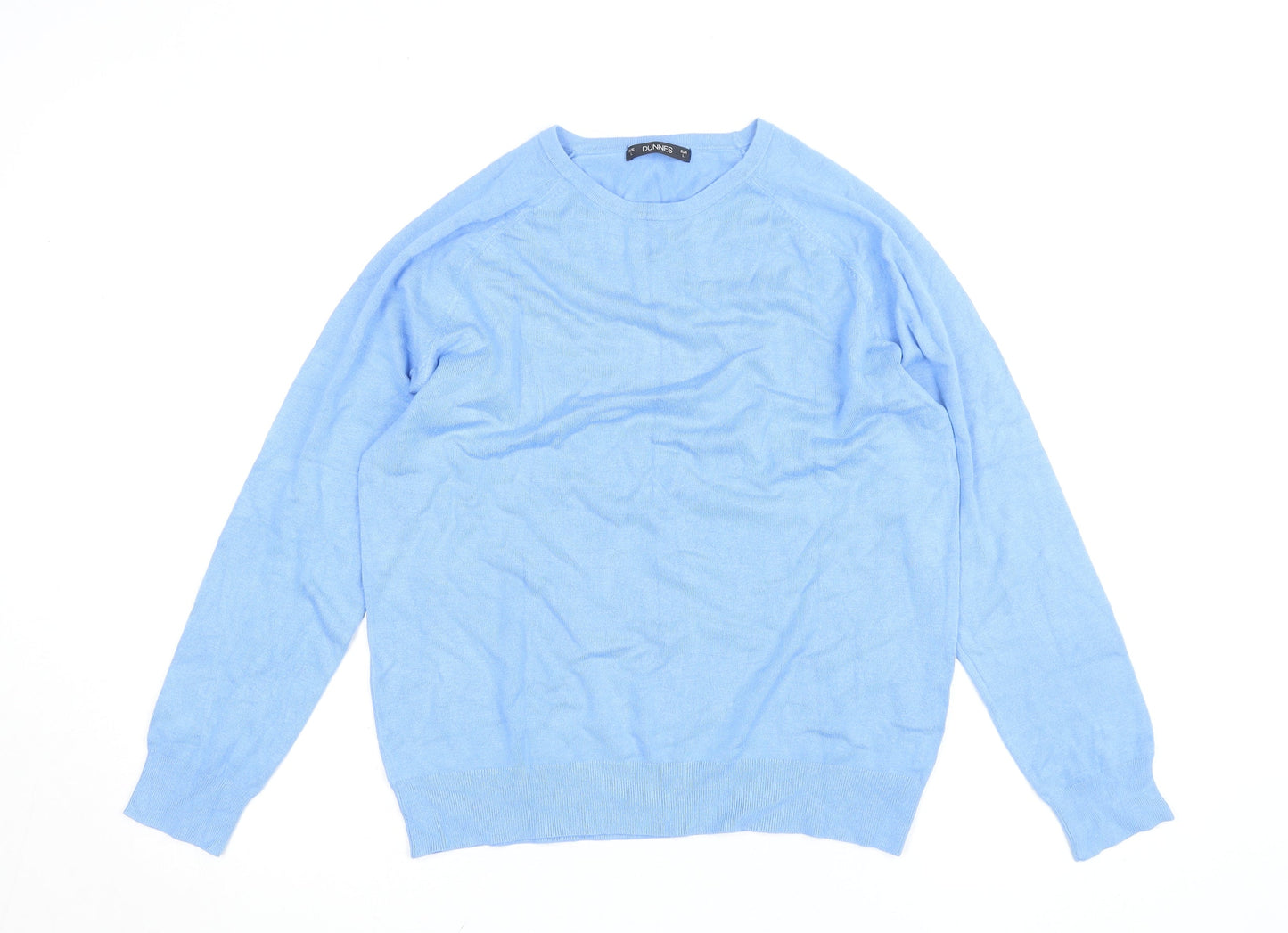 Dunnes Women's Blue Viscose Crew Neck Pullover Jumper L
