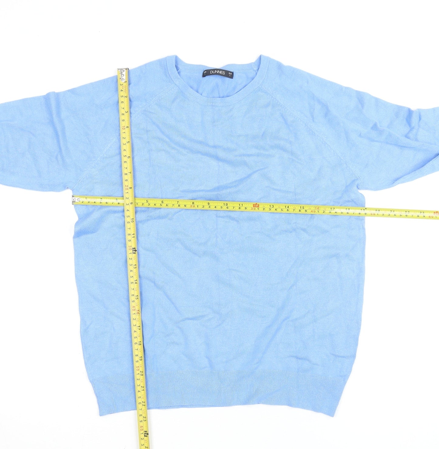 Dunnes Women's Blue Viscose Crew Neck Pullover Jumper L
