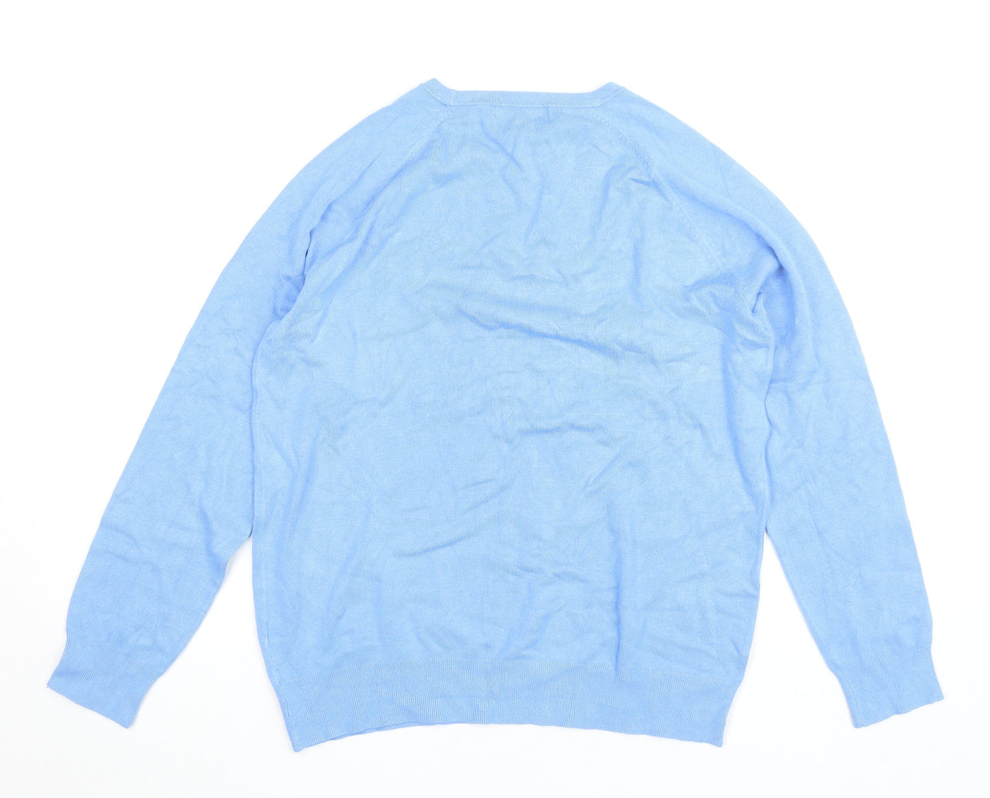 Dunnes Women's Blue Viscose Crew Neck Pullover Jumper L