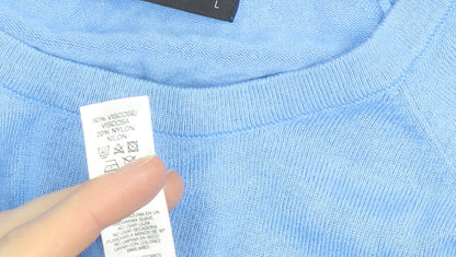 Dunnes Women's Blue Viscose Crew Neck Pullover Jumper L