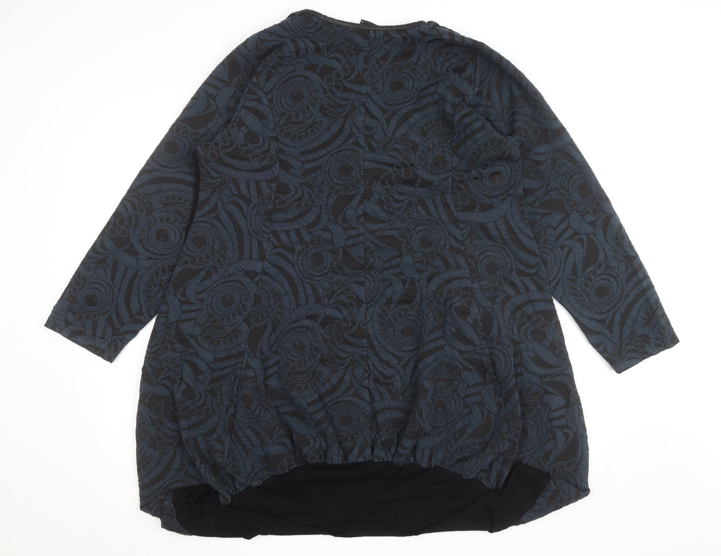 Ophilia Women's Blue Jacquard Shift Dress Size 18 3/4 Sleeve