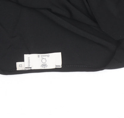 Quiz London Women's Black Belted Jersey Jumpsuit Size 12
