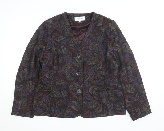 Thistle Mill Women's Multicoloured Wool Blazer Size 16 Classic Lined Jacket