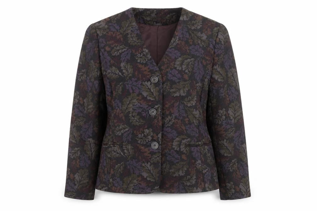 Thistle Mill Women's Multicoloured Wool Blazer Size 16 Classic Lined Jacket