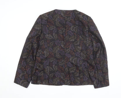 Thistle Mill Women's Multicoloured Wool Blazer Size 16 Classic Lined Jacket
