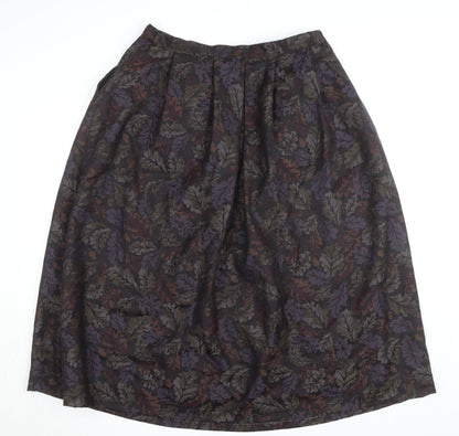 Thistle Mill Women’s Multicoloured Wool A-Line Midi Skirt Size 18